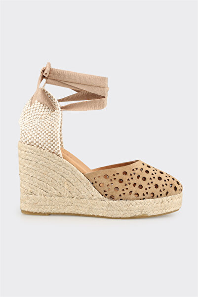 Elle Shoes Vizon Kadın Dolgu Topuk Ayakkabı