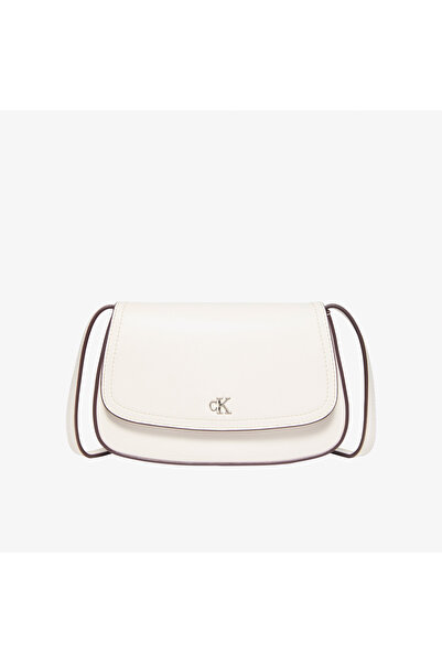 Calvin Klein Flap Camera Kadın Beyaz Çapraz Çanta
