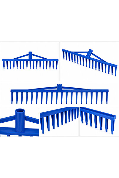 Erhan Greblă Plastic 18 Dinți pentru Grădină și Agricultură – Greblă Ușoară ș...