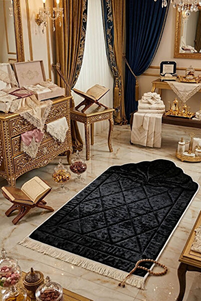 BUGİ HOME COLLECTİON Luxury Quilted Prayer Mat with Sponge, Soft 1 Cm, Non-Sl...