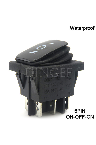 Choice 1PCS 6PIN-3 Black 1PCS KCD4 Waterproof Latching Rocker Toggle Switch 4...