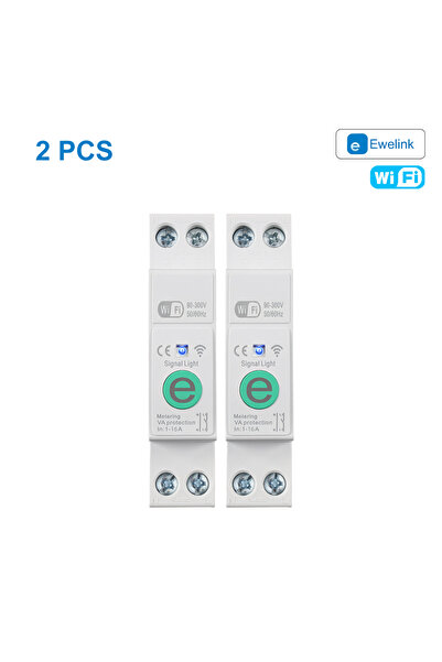 Choice قطعتان من قاطع الدائرة الذكي Ewelink 1P+N 16A WIFI مع مؤقت وعداد طاقة ...