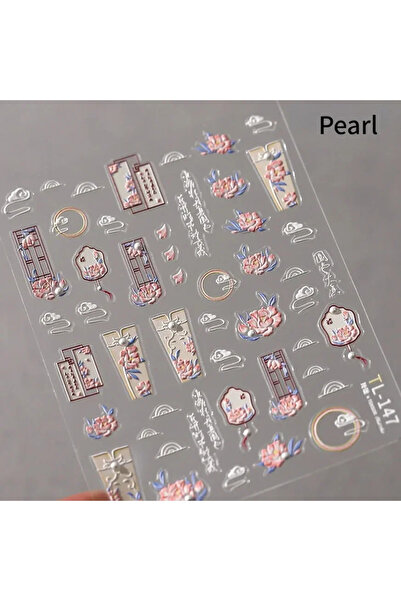 Choice6 NAILFYOU TL147 5D Palace Costume Nail Stickers Jade Pendant Fan Flowe...