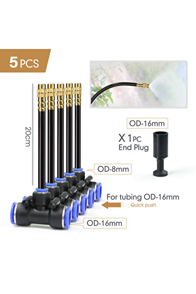 Choice1 J-16mm إلى 8mm 5 قطع 5/10 قطع 20 سم 360 °   دعامة رش نحاسية للري الدو...