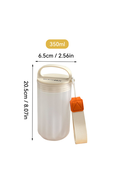 choice2 WORTHBUY 301-400ml زجاجة مياه بلاستيكية محمولة بيج 350 مل مع مقبض مان...