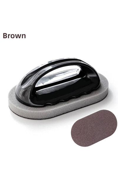 Choice Brown Reusable Emery Magic Sponge - Kitchen Pot Brush with Handle for ...