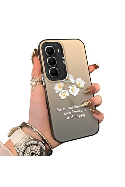 ucuc Infinix Hot 60 5g Compatible Hard Acrylic Back Silicone Edge Lens Protec...