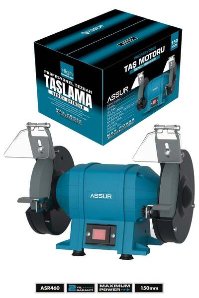 ASSUR 150mm Zımpara Balta Bıçak Bileme Makinesi Taş Motoru Tezgah Üstü Taşlam...