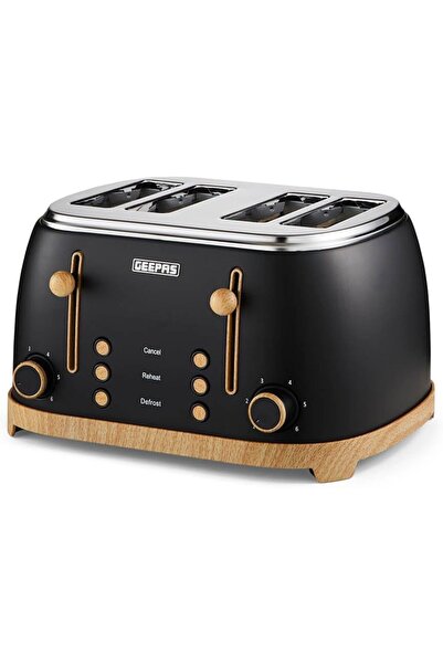 Geepas 4-Slice Toaster GBT36561UK-BK – Dual Independent Controls, 6 Browning ...