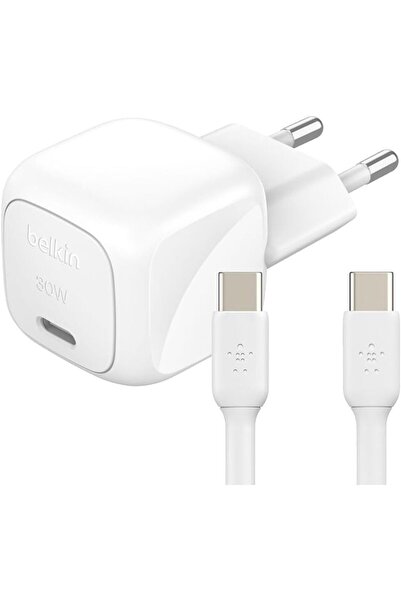 Belkin BoostCharge Kompakt Duvar Şarj Cihazı 30 W, Seyahat Dostu USB-C Power ...