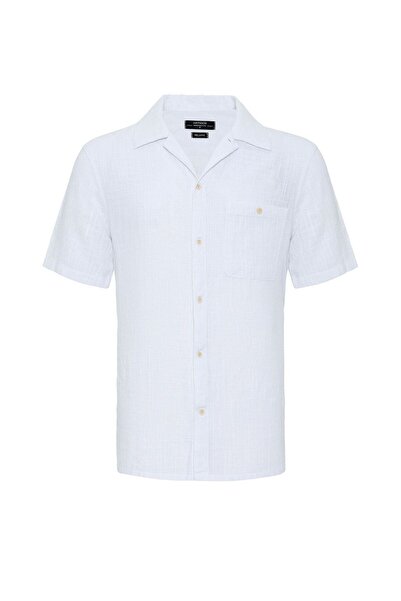 S13 Store Apaş collar regular fit short sleeve men's shirt