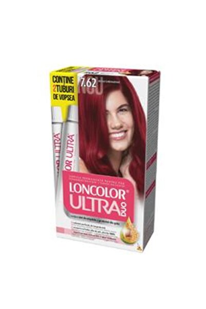 Loncolor Vopsea Permanenta pentru Par Ultra Max, nuanta 7.62 rosu grenadine