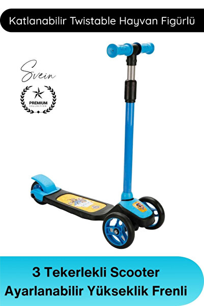 Svein #Scooter Hayvan Figürlü 3 Tekerlekli Twistable Scooter Ayarlanabilir Yü...