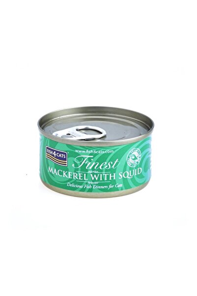 Fish4Dogs FISH4CATS Macrou cu Calamar - Hrană umedă pentru pisici - 70g