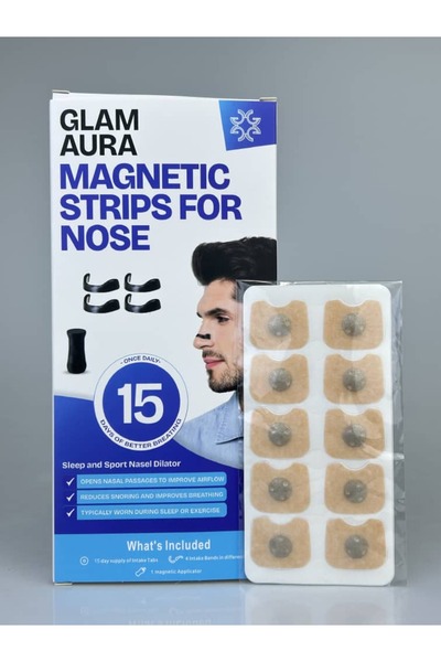GLAM AURA Magnetic Nose Strips, KALEDE 15Pcs Nasal Strips for Breathing, Anti...