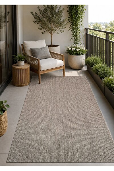 Lorente Home Liora Gri Sisal Dokuma Hasır Toz Vermez Kaymaz Taban Balkon Bahç...