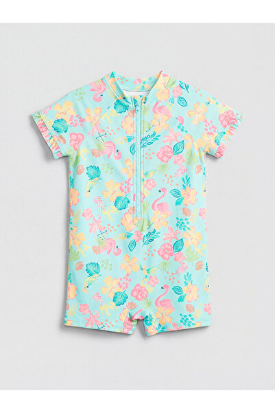 LC Waikiki New season green patterned girl's swimsuit from gulis clothing