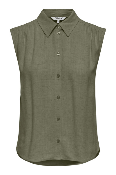 ONLY Onlsiesta Keten Karışımlı Regular Fit Klasik Yaka Bluz BLUZ 15367416