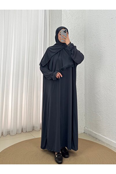 MİHRA STORE Rochie specială de rugăciune din dantelă-MT1648 Antracit