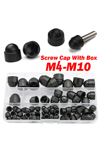 Choice 75Pcs Assorted Black Hex Socket Bolt Screw Nut Hexagon Head Cover Cap ...