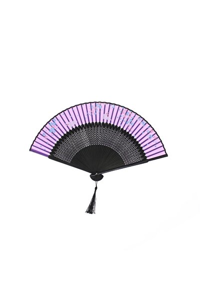 ButicCochet Evantai pliabil, Buticcochet, plastic, imprimeu floral, 22 cm, Ne...
