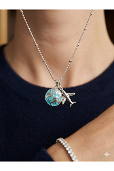 Melanj Craft World Steel Necklace - Silver