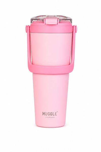 MUGGLE 700 ml Ssm-120 Stainless Steel Thermos Cup with Handle and Straw for C...