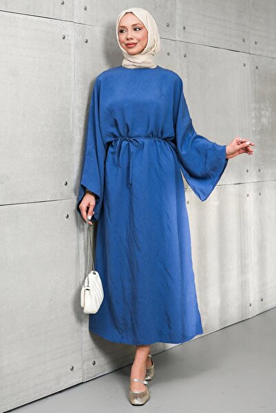 İmajButik Rochie lejeră bleumarin cu legătură în talie