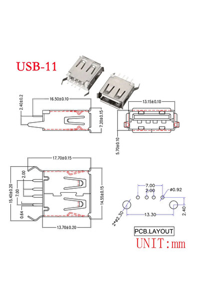 Choice19 10 قطع من موصلات USB-11 من النوع A القياسية، منافذ أنثى للحام على لو...
