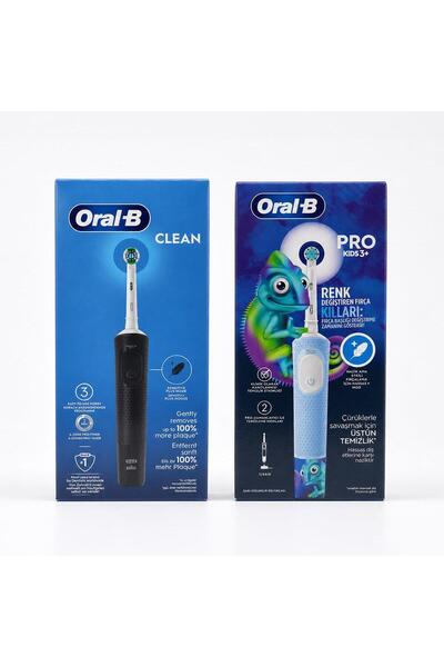 Oral-B D103 Vitality Pro Clean + Kids Şarjlı Diş Fırçası 2'li Avantaj Paketi