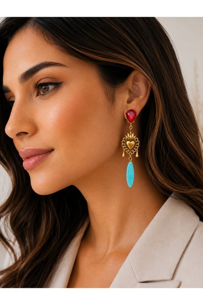 HALHALMILL Heart Design Earrings