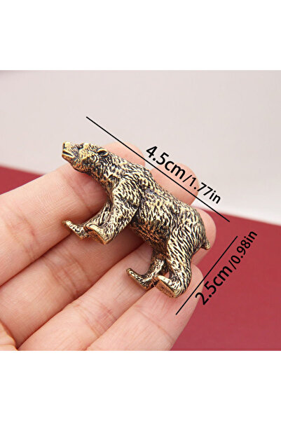 Choice Bronze M-Antique Brass Cute Small Bear Statue Office Desk Decor Miniat...
