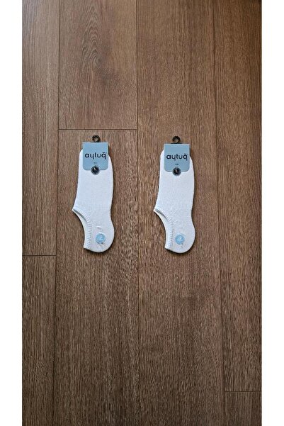 Aytuğ Summer Season 2 Pairs of Bamboo Men's White Sneaker Socks - 14355-2