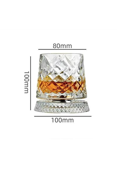 Choice7 A2 【Whiskey Glasses Rotating Whisky Glass With Glass Base 360 Rotate ...