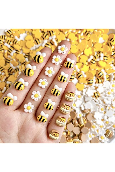 Choice random color 30PCS 3D Cartoon Cute Yellow Bee Nail Art Charms Creative...