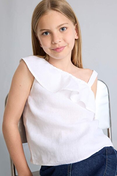 DeFacto One-Shoulder Ruffle Strap Blouse Girls H1917A826Hs