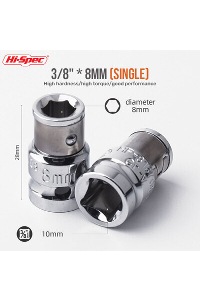 Choice 3 8 inch 8mm Hi-Spec 1Pc Impact Socket Adapter Converter From 1/2 To 1...