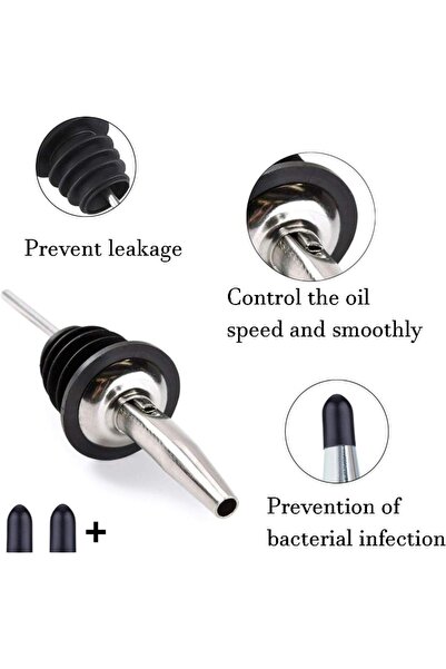 Choice black Kitchen Tools Oil Bottle Stopper Stainless Steel Leak Proof Wine...