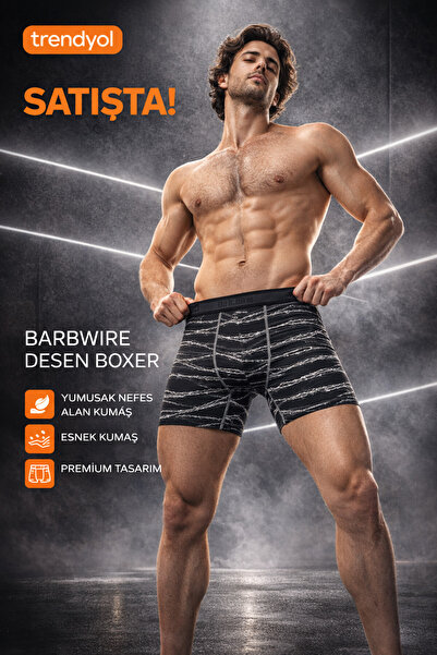 Mercan 6-Pack Barbwire Patterned Comfortable Cut Boxers - Overcome Hurtlars
