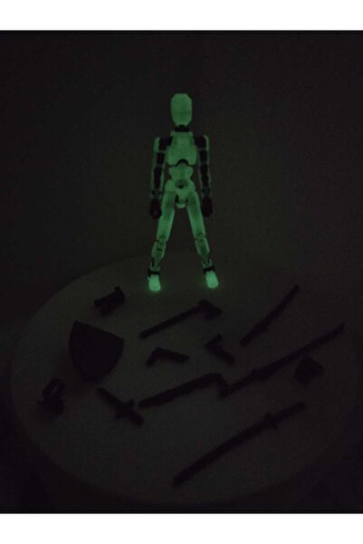 Maketo3D Dummy Karanlıkta Parlayan 13cm Eklemli Aksiyon Robot