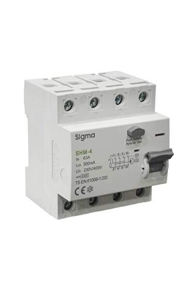 Sigma SHM4P 300mA 63A 6KA Trifaze Kaçak Akım Koruma Şalteri