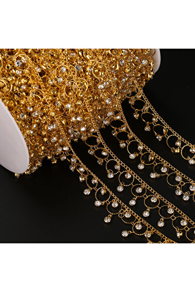 Choice1 Golden 1meter/39.37in Copper Chain With Rhinestone Beads Pendant DIY ...