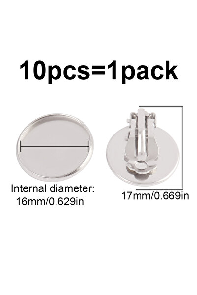 Choice9 D3175 10Pcs Gold Stainless Steel Ear Clip Blank Base Cabochon Cameo B...