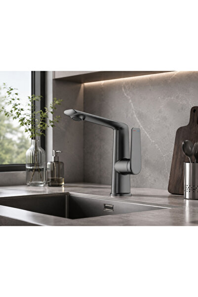 FLEKO GLORİA ANTRASİT LAVABO BATARYASI