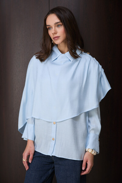 Melike Tatar Shawl Collar Button Detailed Shirt 32-2873