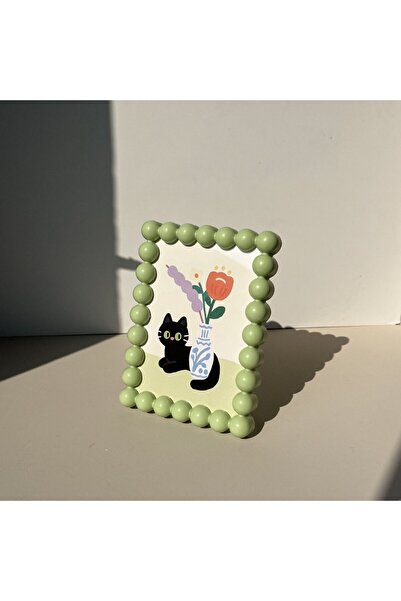 Choice3 green Round bead plastic photo frame, modern minimalist Instagram sty...