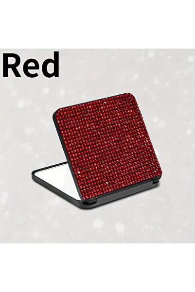 Choice1 1PC Red 1PC Sparkling Rhinestone Portable Folding Makeup Mirror - Dua...