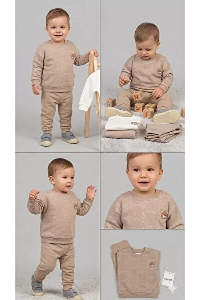 Generic Brand 6/24 months baby set with bear and coat of arms print