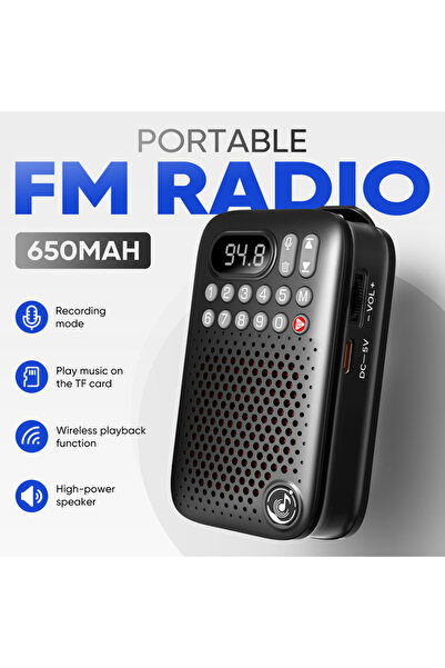 Choice black Multifunction Mini Radio with Clip, Wireless Streaming, FM Tuner...
