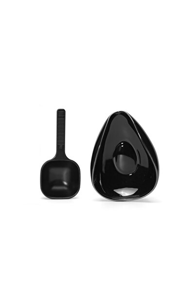 Choice3 Black Set of 2 Leeseph Coffee Bean Dosing Cup and Spoon Set, Ceramic ...
